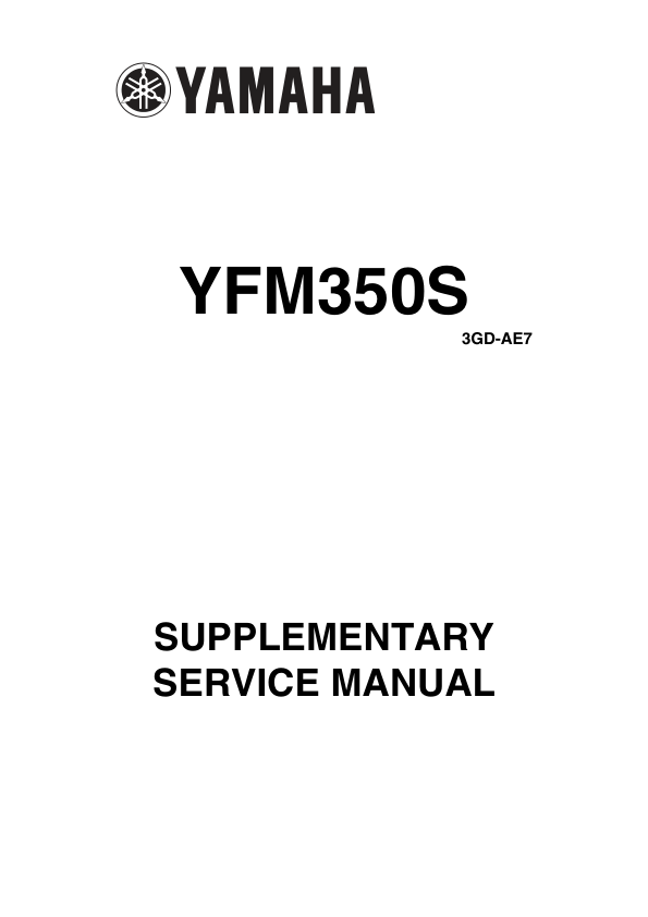 Yamaha YFM 350 S 04 Supl Manual