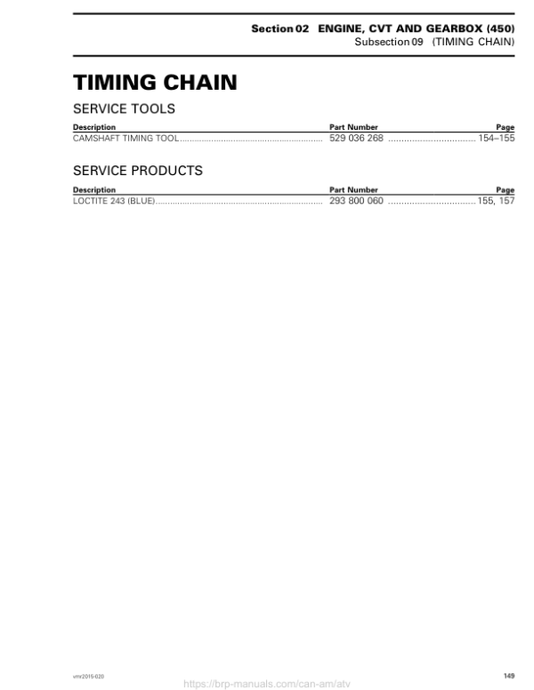 ATV 2015 OUTLANDER L (Timing Chain 450) Shop 04cEDkAAM SM51Y015S01 vmr2015 020 Manual