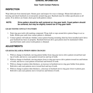 Gear Tooth Contact Patterns Manual