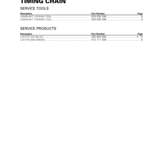 Road Timing Chain (Engine 1330 ACE) Shop rmr2016 011 rev1 Manual