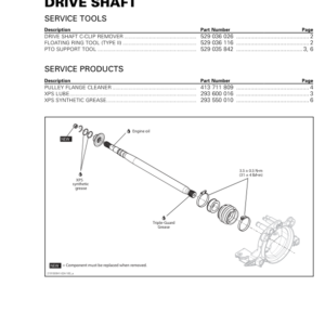 Drive Shaft LINE UP SEA DOO Manual