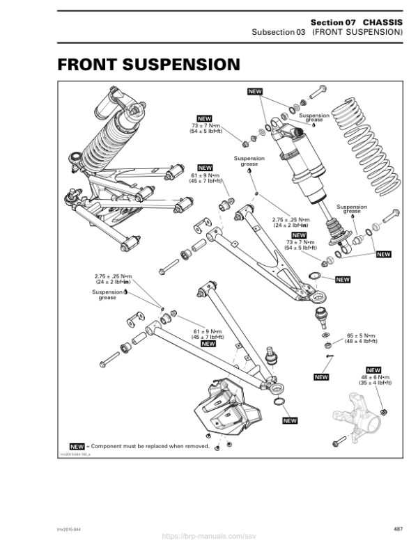 SSV Front Suspension (MAVERICK XDS) Shop 03a9MKAAY SM91Y014S08 tmr2015 044 Manual