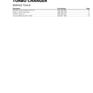 SSV 2020 Turbo Charger Repair RTX20 900SSV 010 en Manual