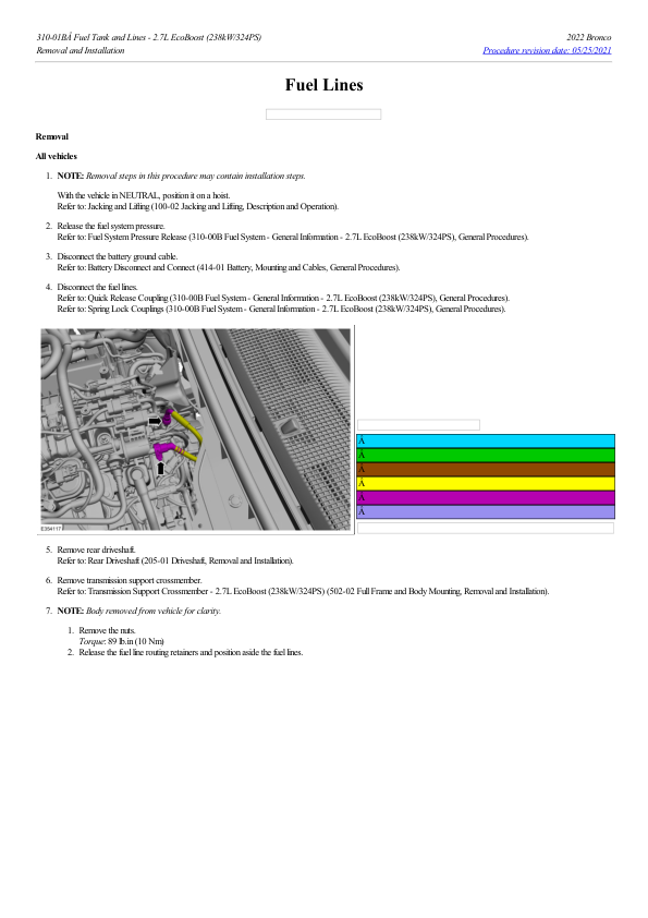 Fuel Lines G2224207 Manual