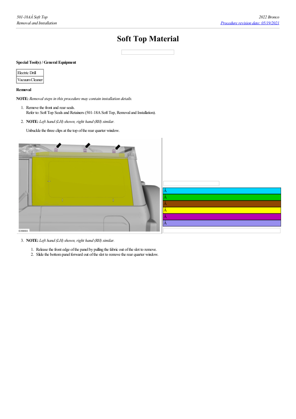 Soft Top Material G2238310 Manual