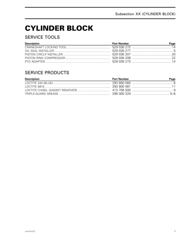 Cylinder block Manual