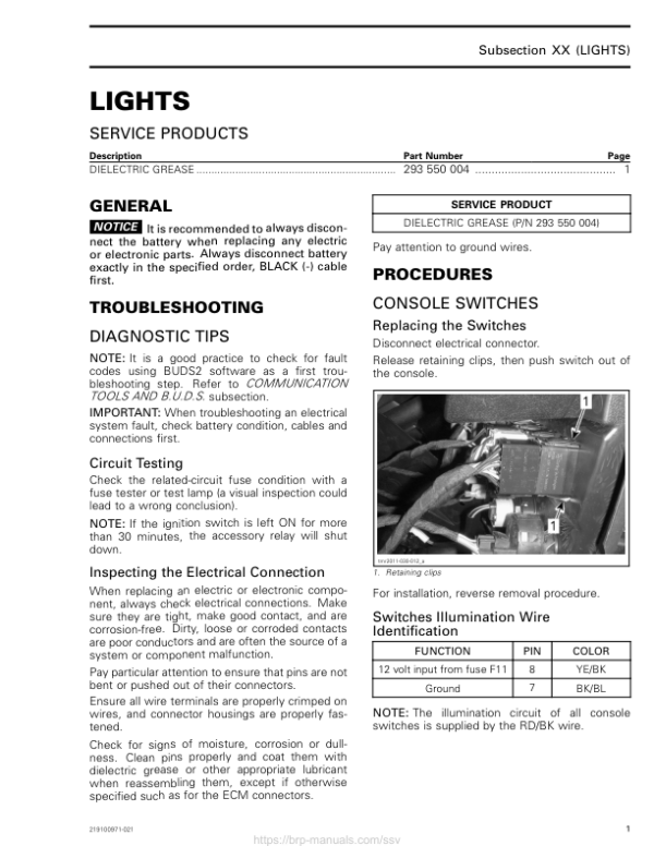 SSV 2019 Lights Maverick Shop Supp 219100971 021 Manual