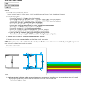 Frame Members Rear Frame Section G2223709 Manual