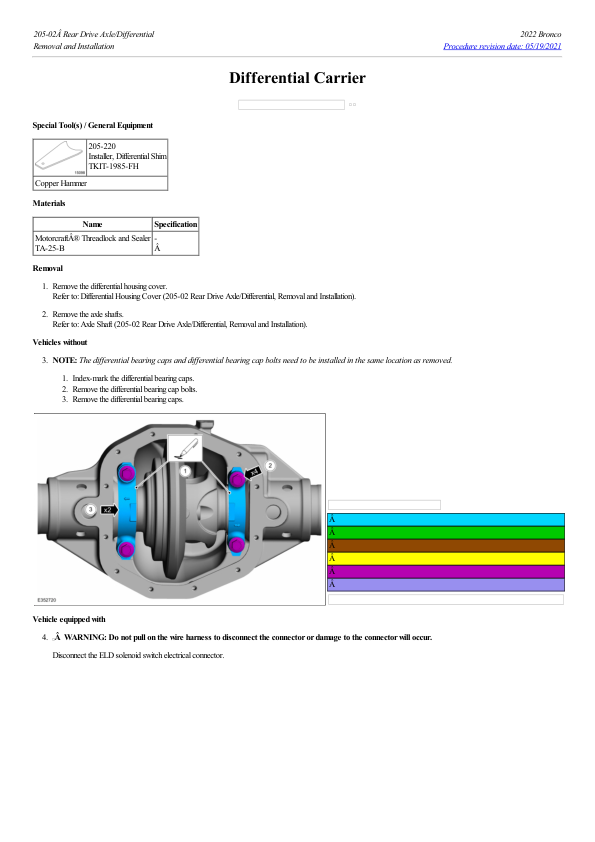 Differential Carrier G2223809 Manual