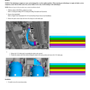 Charge Air Cooler (CAC) Intake Pipe G2237231 Manual