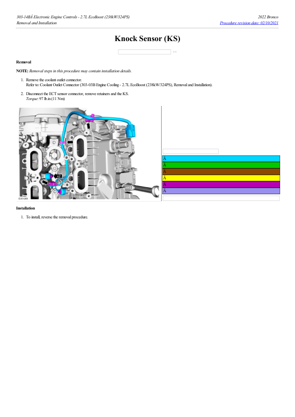 Knock Sensor (KS) G2193586 Manual