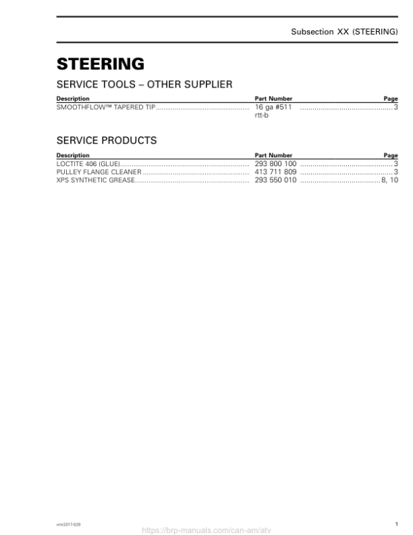 ATV Steering (Mini DS) Shop vmr2017 029 Manual