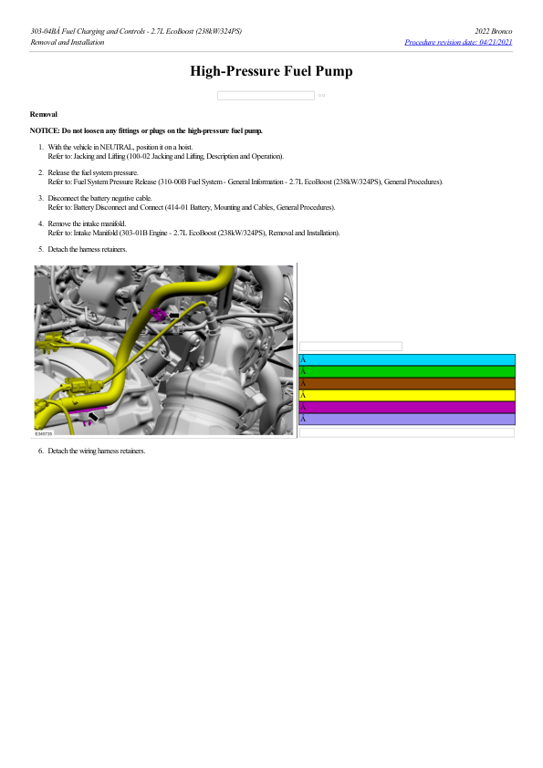 High Pressure Fuel Pump G2200527 Manual