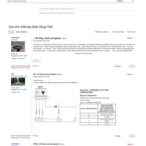 Solved X3 Key wont program BRP Community Manual