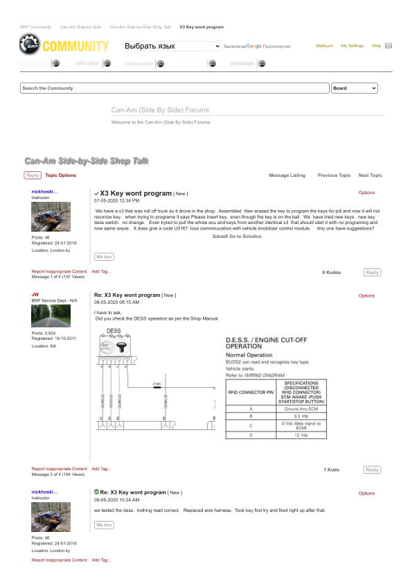 Solved X3 Key wont program BRP Community Manual