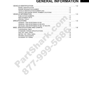 2009 Polaris Sportsman XP 850 Manual