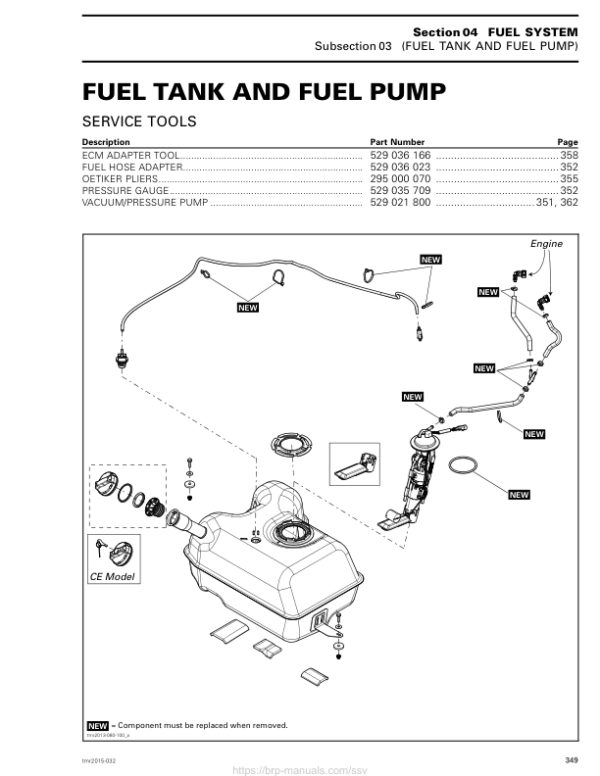 SSV Fuel Tank Fuel Pump (MAVERICK XDS) Shop 03a9MPAAY SM91Y014S02 tmr2015 032 Manual