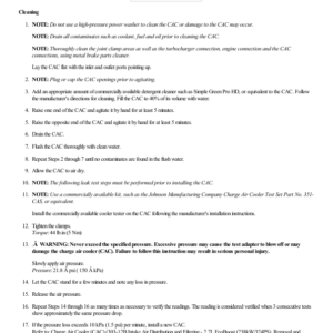 Charge Air Cooler (CAC) Cleaning G2235162 Manual