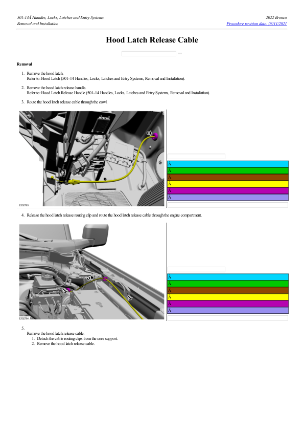 Hood Latch Release Cable G2219419 Manual