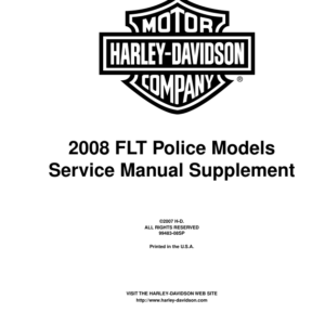 2008 FLT Police Model Supplement Manual