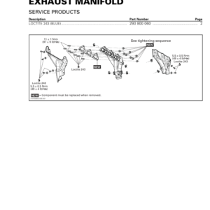 ON ROAD Exhaust manifold Shop 219100953 007 Manual