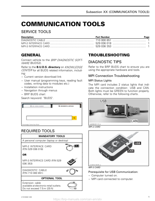 ATV 2018 Communication Tools (New T3) Shop 219100881 009 Manual