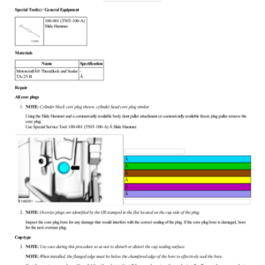 Cylinder Block Core Plug Replacement G2219080 Manual