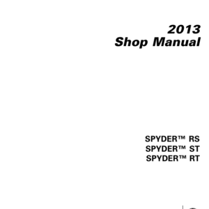 2013 can am spyder rs rt st motorcycles Manual