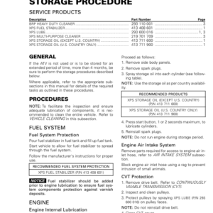 ATV 2013 Storage Procedures vmr2013 006 Manual