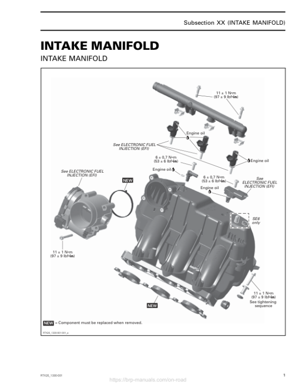 ROAD Intake Manifold Shop RTX20 1330ACE 001 Manual