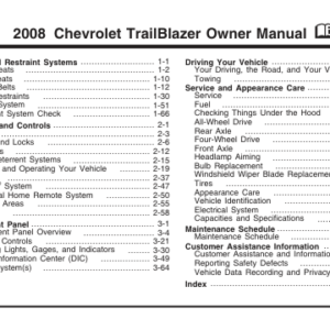 2008 Chevrolet Trailblazer 2 Manual