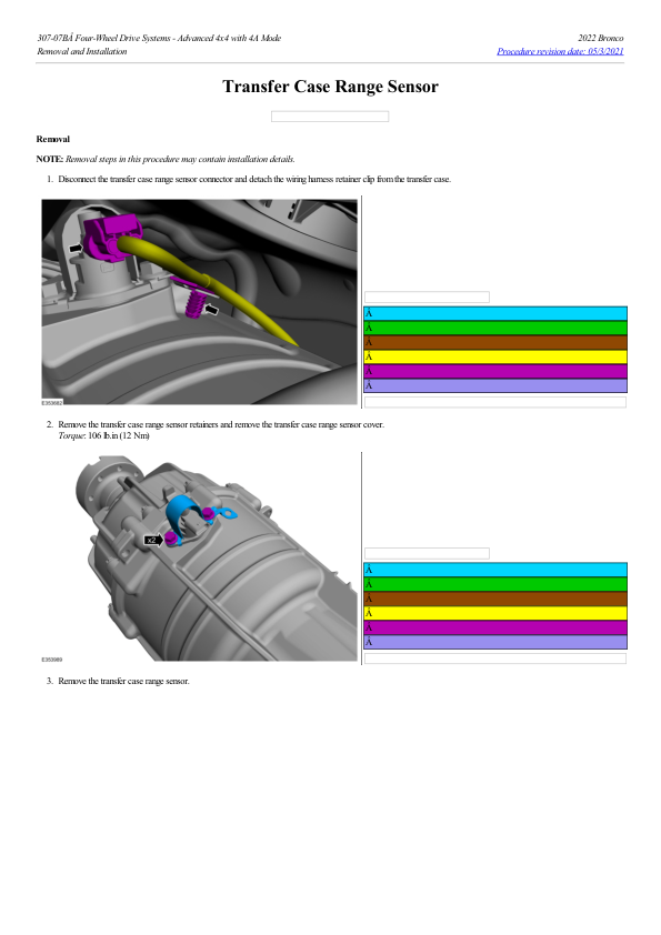 Transfer Case Range Sensor G2232129 Manual