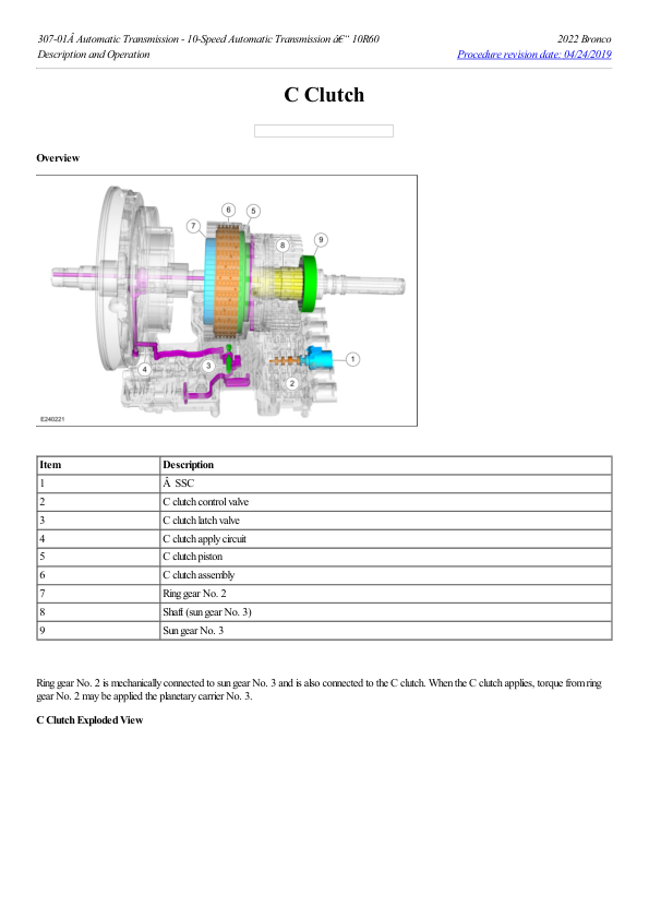 C Clutch G2217344 Manual