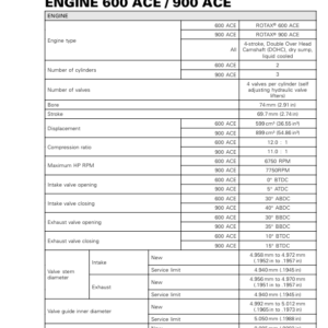 Rotax MY19 (M 3) Technical Specifications Engine RTXM 3 MY19 014 en Manual