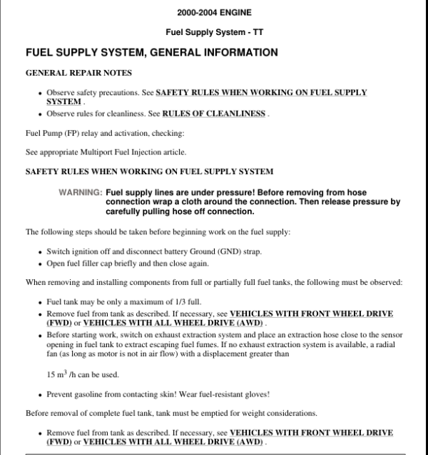 Fuel Supply System Manual