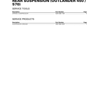 ATV Rear Suspension (G2L) Shop man vmr2017 116 Manual