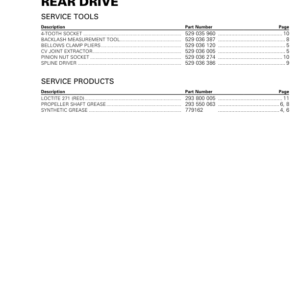 SSV 2020 Rear Drive Commander Shop Supp. 219101009 004 Manual