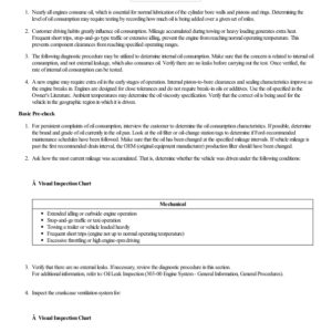 Oil Consumption Test G2219087 Manual