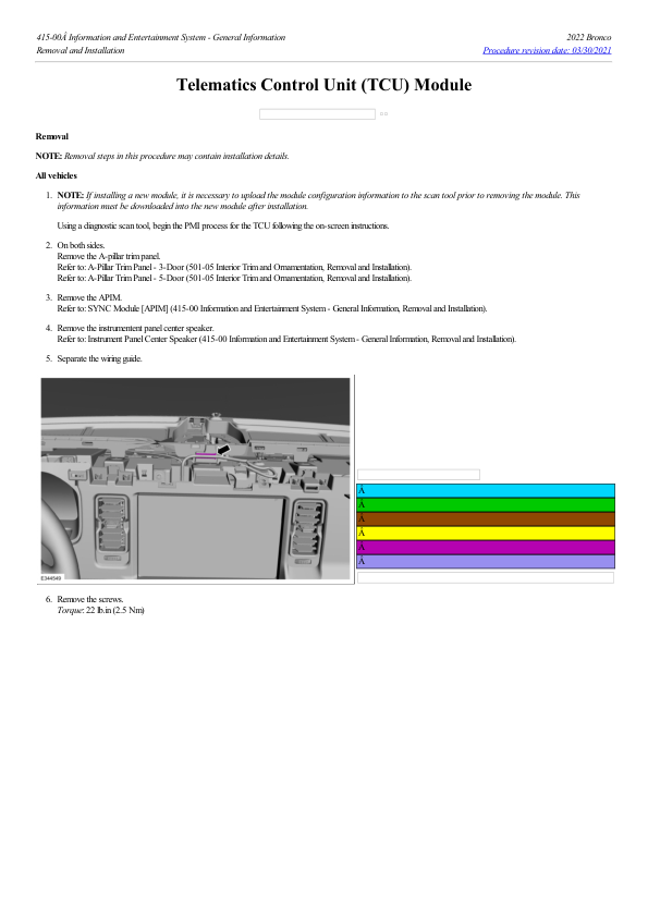 Telematics Control Unit (TCU) Module G2199075 Manual