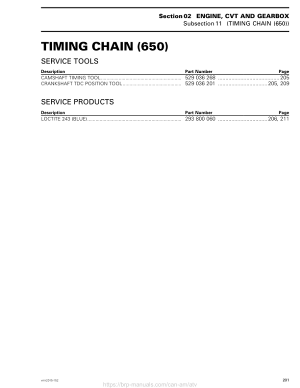 ATV 2015 OUTLANDER 6X6 (Timing Chain 650) Shop 04cFAXAA2 SM51Y015S01 vmr2015 153 Manual