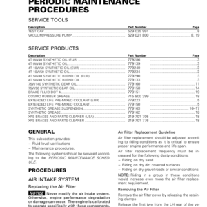 SSV 2018 Maintenance Procedures (Maverick X3 X mr) Shop 219100916 007 Manual