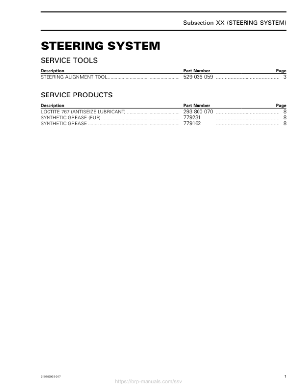 SSV 2019 Steering System Maverick Trail Shop Supp 219100969 017 Manual