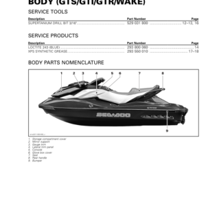 PWC S07 SS04B Body (GTS GTI GTR WAKE) Shop 4 TEC Version 2AB EN Manual