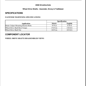 AXLE SHAFTS Manual