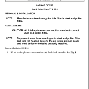 CABIN AIR FILTER Manual