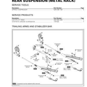 ATV 2019 Rear Suspension (Metal Rack) Outlander Shop Supp 219100991 023 Manual