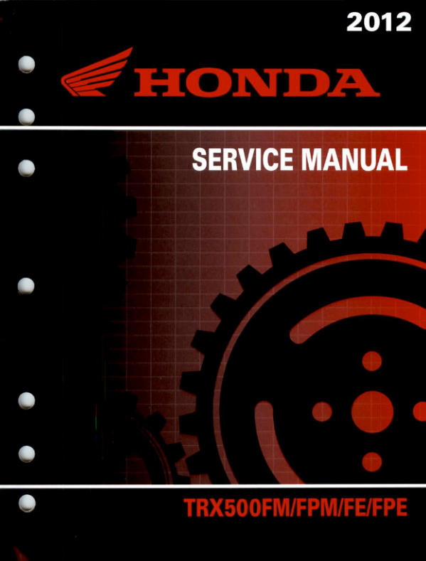 Honda Foreman 500 2012 Trx500 Manual