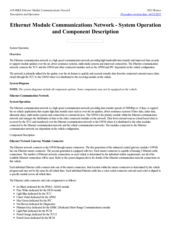 Ethernet Module Communications Network System Operation and Component Description G2217586 Manual