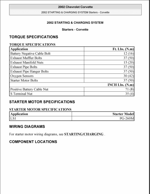 2002 STARTER  Manual