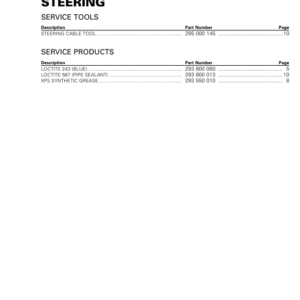 Steering LINE UP SEA DOO Manual